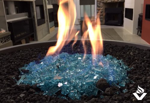 Aqua Blue Luster Fire Beads - Fire Glass / American Fireglass